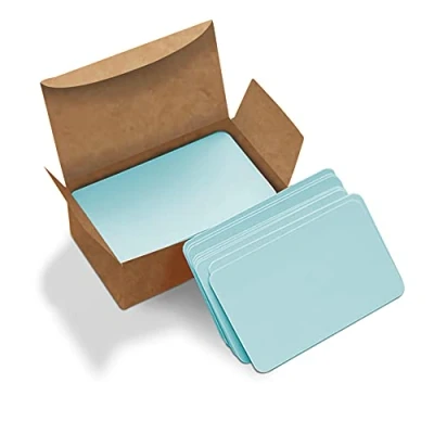 Image of VANRA 300PCS Small Blank Index Cards 3.5x2 inches Note Study Flash Cards, Word Message Gift DIY Kraft Paper Tags (Blue, 300/Pack) (Blue)