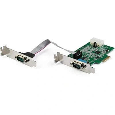 Image of StarTech.com 2 port PCI Express RS232 Serial Adapter Card PCIe Host Controller to DB9 16950 UART Low Profile Expansion Windows, macOS, Linux (PEX2S953LP)