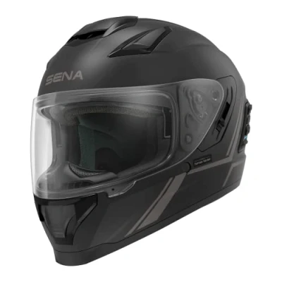 Image of Sena Stryker Full Face Bluetooth Helmet w/Sound by Harman Kardon Dual Visor with Integrated Mesh Intercom System / MP3 Voice Dial (Matte Black, L)