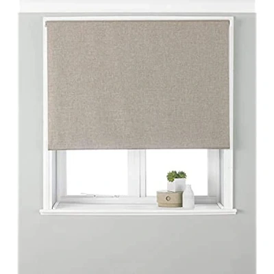 Image of Riva Home Eclipse Blackout Roller Blind, Polyester, Natural, 91 x 162cm