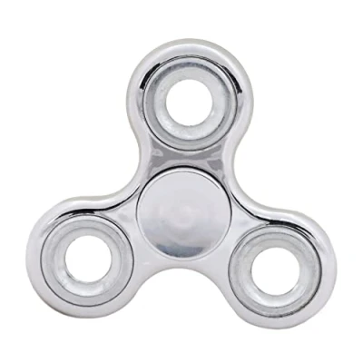 Image of Toyland® Fidget Hand Spinner Stress and Anxiety Relief Assorted Colours (Silver &amp; Silver Rings)