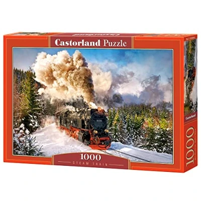 Image of Castorland C 103409 Hobby Panoramic Steam Train Jigsaw Puzzle, 1000 Pieces Set, Multi