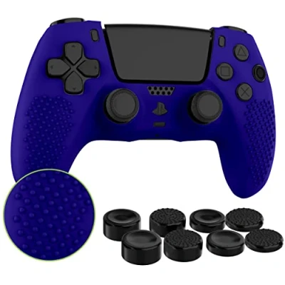 Image of MyGadget Silicone Skin Compatible with PS5 Controller 8 Thumbsticks (2 Pairs High / 2 Low) Playstation 5 Dualsense Wireless Cover in Violett
