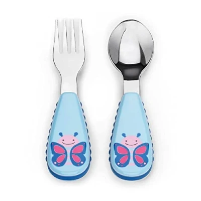Image of Skip Hop Zoo tensil Little Kid Fork and Spoon (Butterfly)