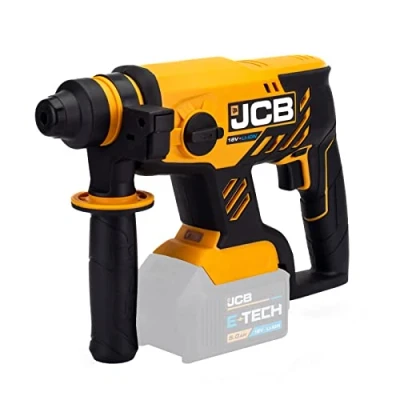 Image of JCB 18v Brushless SDS Rotary Hammer Drill, Bare Unit, Multi positional Side Handle, 4 Functions, Stop Mode, 1400 RPM, Function Performance 3 Year Warranty