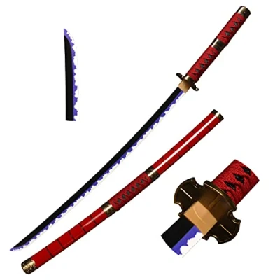 Image of Skyward Blade Wooden Sword Roronoa Zoro Katana, Anime Original Texture Japanese Samurai Sword, Kitetsu Katana for Cosplay Collection