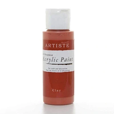 Image of Artiste Acrylic Paint 59ml 2Oz Clay, Quick Drying Professional Art, Craft and Hobby Artists Paint, Vibrant Colour, Water Based Paints Cover All Surfaces with Ease, Ideal for Travel