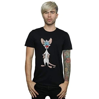 Image of Absolute Cult Animaniacs Men&#039;s Pinky Classic Pose T Shirt Black Large