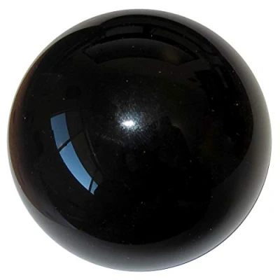 Image of HomDSim 20cm/8inch Diameter Gazing Globe Mirror Ball,Black Stainless Steel Polished Reflective Smooth Garden Sphere,Colorful and Shiny Addition to Any or Home