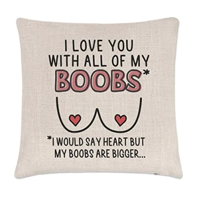 Image of Gift Base I Love You With All Of My Boobs Cushion Cover