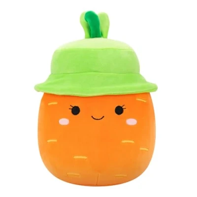 Image of Squishmallows Original 7.5 Inch Caroleena the Orange Carrot with Bucket Hat Official Plush Soft Easter