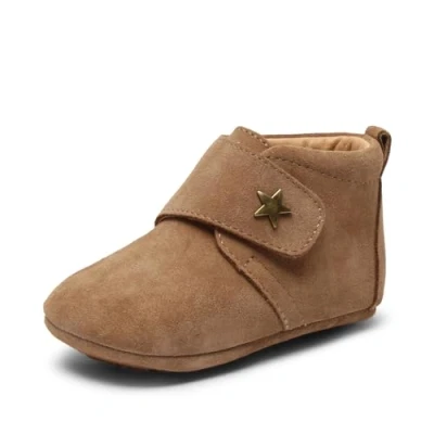 Image of Bisgaard BABY STAR Unisex First shoes for kids, Size: 6K, Camel Suede