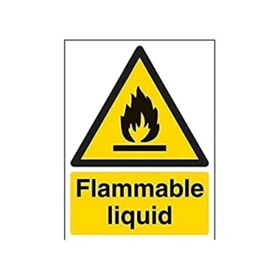 Image of V Safety 69006AN S Flammable Liquid Warning Sign Portrait 150mm x 200mm Self Adhesive Vinyl, Black/Yellow