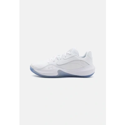 Image of Under Armour Lockdown 7 LOW Basketball shoes, Men&#039;s, Size: 10, White/metallic silver Imitation leather/ textile