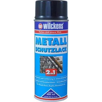 Image of Wilckens Metal Protective Paint 2 in 1 Black 400 ml Protection Spray Corrosion