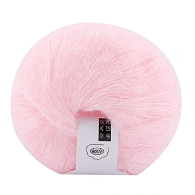 Image of Tomotato Mohair Yarn, Wool Knitting Popular Soft Angora Knitting, Ball Yarn Long Pashm Knit DIY Shawl Scarf Crochet Thread Supplies(Pink)