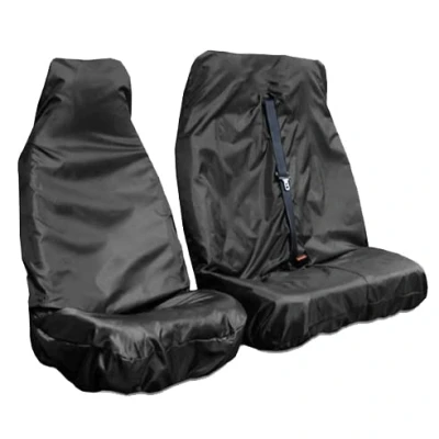 Image of Carseatcover UK® Heavy Duty Extra Rugged Black Waterproof Van Seat Covers/Protectors (Universal Fit) Single + Double