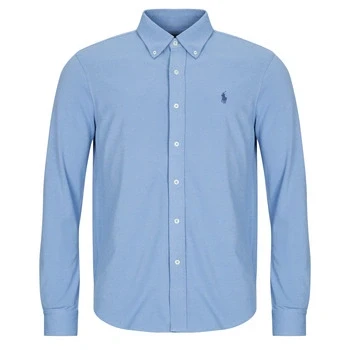 Image of Polo Ralph Lauren Custom FIT Performance Twill Shirt Shirt, Men&#039;s, Size: Large, Blue heather