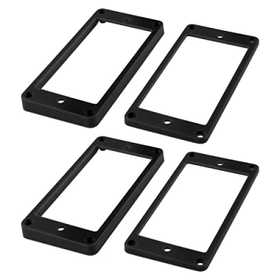 Image of Be In Your Mind 4Pcs Humbucker Pickup Frame Mounting Rings Set Straight Accessories for Electric Guitar Plastic Black