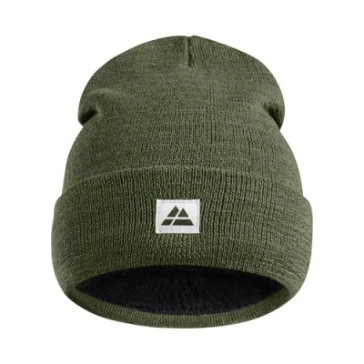 Image of DANISH ENDURANCE Fleece Beanie, Recycled Warm Polar Lined Hat, Thermal Hat Mens &amp; Womens, for Winter, Unisex, Green