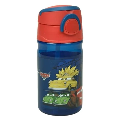 Image of OM SUPPLIES Cars Characters Reusable Sipper Water Bottle Drink with built in handle for Easy Carry School Lunch Kids Childrens 350ml (Cars)