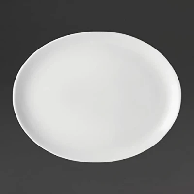Image of Utopia Pure White, E20030 000000 B06018, Oval Plate 12&quot; (30cm) (Box of 18)