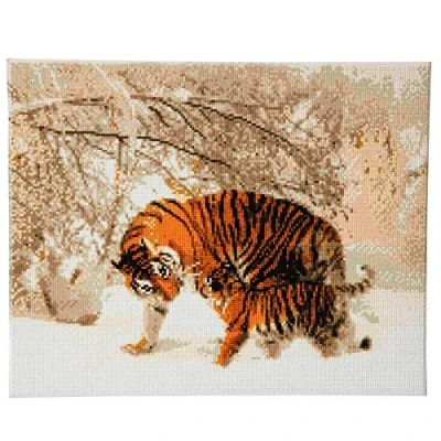 Image of Crystal Art Winter Tigers 40 x 50 cm Landscape Framed Kit