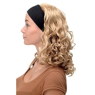 Image of Wig ME UP BRO 704 24B Lady Quality fixed black head band shoulder length very voluminous curled warm medium blond