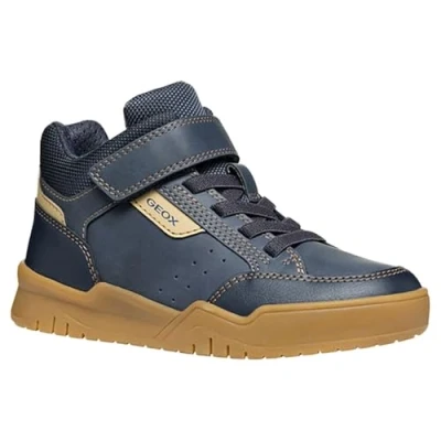 Image of Geox J Perth Boy B Sneaker, Navy Beige, UK