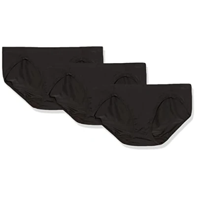 Image of Maidenform Women&#039;s Bikini Underwear, Barely There Microfiber, Panty Lines, 3 Pack Style, Black/Black/Black, M (Pack of 3)