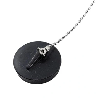 Image of KANGQL Universal Rubber Bath Plug with Chain Drain Stopper Handy for Kitchen &amp; Bathroom Sinks 40mm Durable