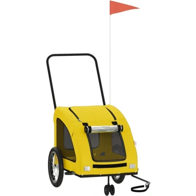Image of Pet Bike Trailer Yellow Oxford Fabric and Iron Vidaxl