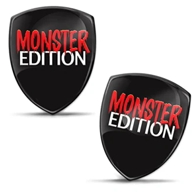 Image of Biomar Labs 2 x 3D Gel Silicone Sticker Monster Edition Badge Stickers Car Motorcycle Bicycle Window Door Laptop KS 138