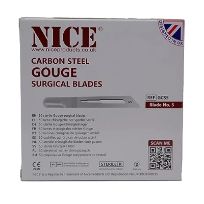Image of 50 x NICE No.5 Gouge Sterile Carbon Steel Blades GCS5 for Manicure and Pedicure