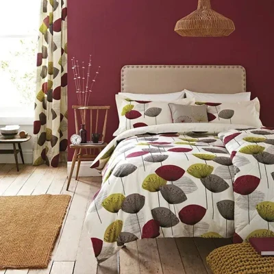 Image of Sanderson Options Dandelion Clocks Duvet Cover Set Super King Size Blackcurrant