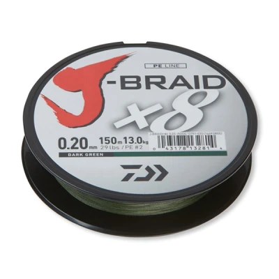 Image of Daiwa J Braid X8 0.20mm 150m d. green Braided fishing line