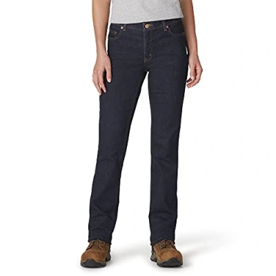 Image of Dickies Womens FD146 Denim Straight Jeans, 10, Rinsed Indigo Blue