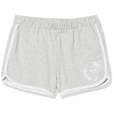 Image of Juicy Couture Girls&#039; Shorts, Pull on Style with Elastic Waistband, Colorful Logo Designs Casual, Grey Heather Retro, 8 10
