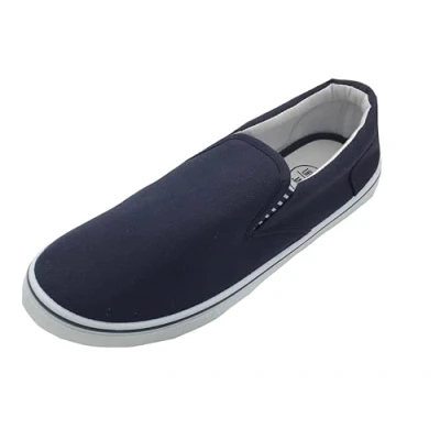 Image of GladRags Mens Slip on Canvas Summer Shoes, Pumps, Trainers, Navy Blue, Size 9