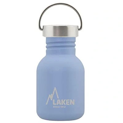 Image of LAKEN Unisex Adults Very Robust Stainless Steel Bottle 0.35L Blue with Vintage Lid