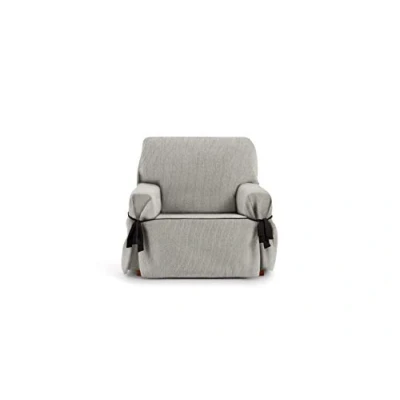 Image of Eysa Rabat adjustable universal sofa cover with ties 1 seater color 56/light grey