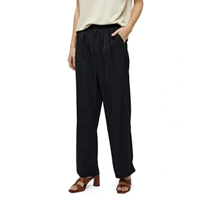 Image of Desires Women&#039;s Arvin Mid Waist Wide Long Pants Autumn Trousers UK Size 12, 9000 Black, 40
