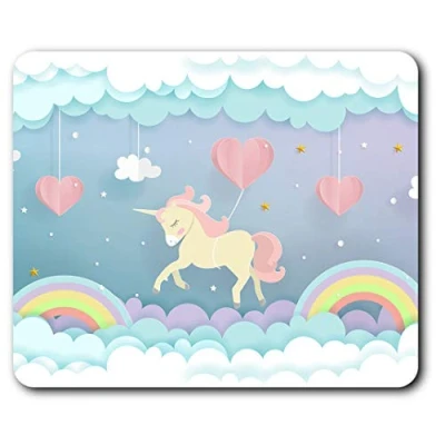 Image of Pretty Unicorn Cartoon Baby Girl Mouse Mat Pad Computer PC Laptop Gaming Office Home Desk Accessory Gadget 16775