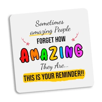 Image of &quot;Forget how amazing they are&quot; Coaster Friendship Gift, Thank You Positivity, Rainbow bestie quote