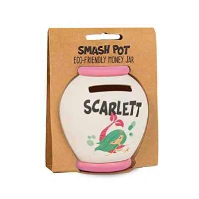 Image of History &amp; Heraldry Personalised Bamboo Smash Pot Money box (Scarlett)