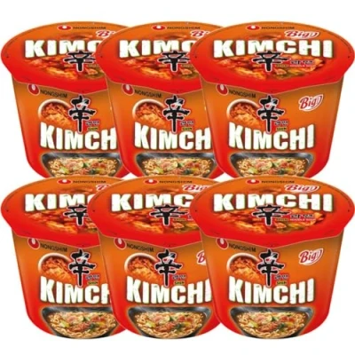 Image of Nongshim SHIN Kimchi Big Bowl Ramen Instant Noodles Soup 112g (Pack of 6)
