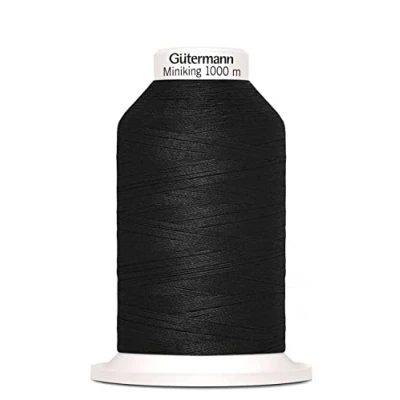Image of Gutermann Miniking Overlocking Sewing Thread 1000m 000 Black Each