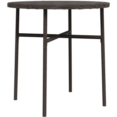 Image of vidaXL Tea Table Brown 45 cm Poly Rattan
