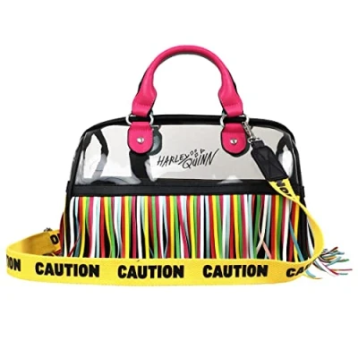 Image of Groovy Uk DC Comics Birds of Prey ‘Caution Tape’ Handbag, Multicolour