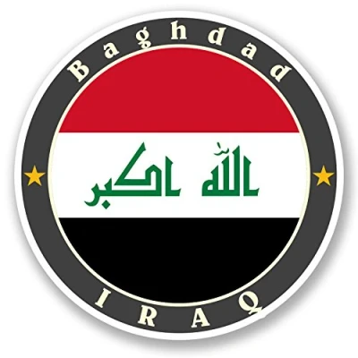 Image of 2 x Iraq Baghdad Vinyl Decal Sticker Laptop Tablet Car Bike Flag Label Tag #5620 (10cm 10cm)